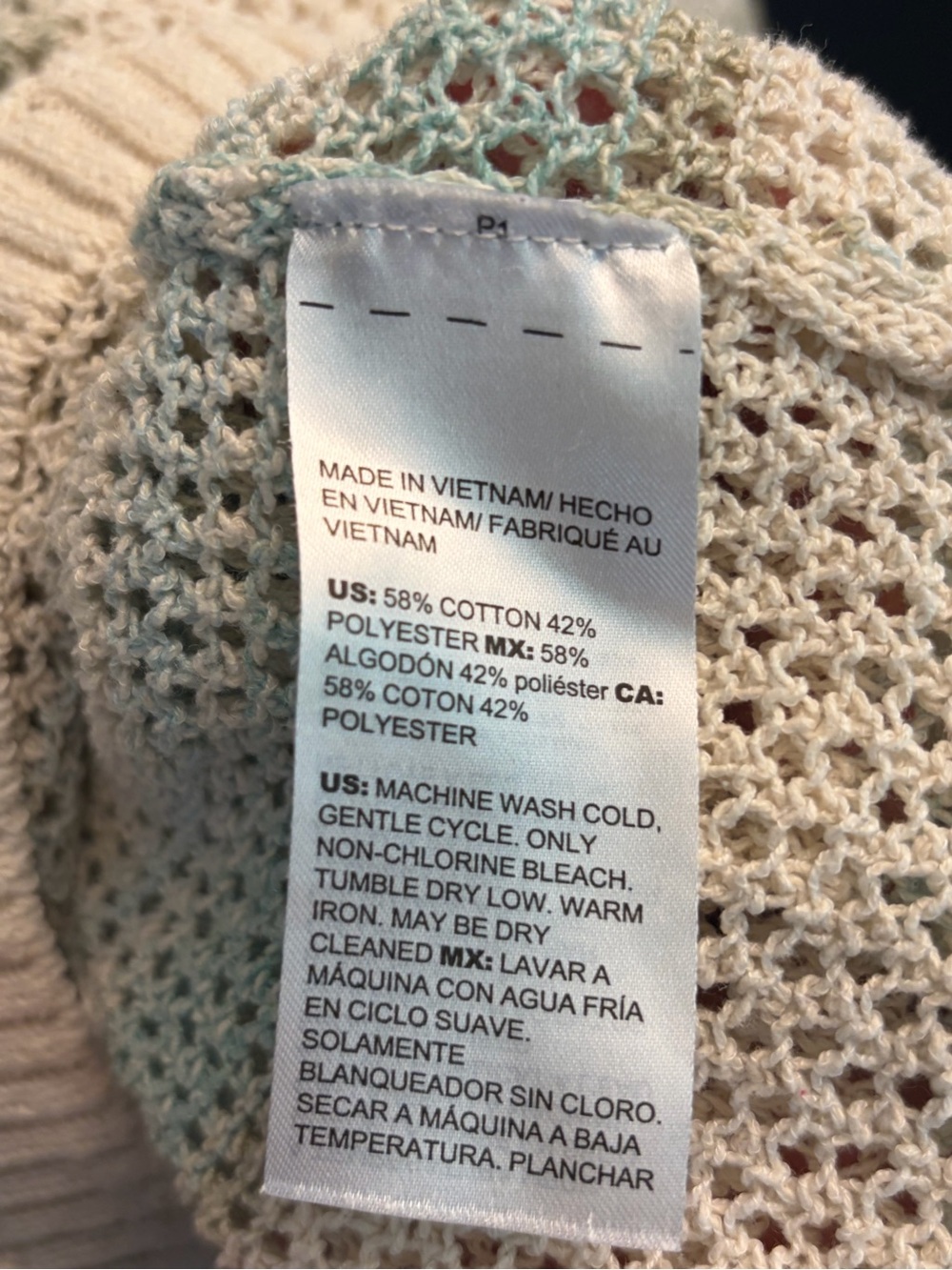 Chico’s -  Cream Open-Knit Stripe Sweater - Casual Women's Pullover - Picture 5 of 10